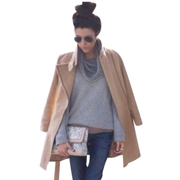 J. Crew $128 Heather Gray White Marled Wool Blend Funnel Cowl Neck Sweatshirt S - Picture 4 of 11